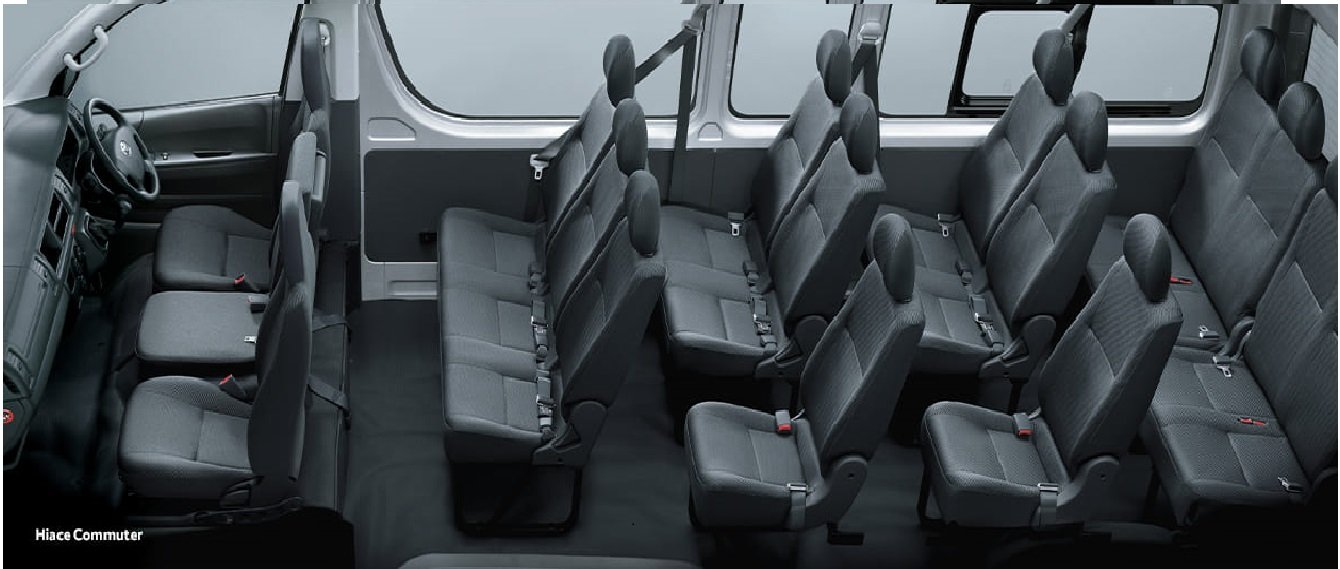 Toyota HiAce Commuter Interior Passenger Cabin Seating for Bali Group Transport